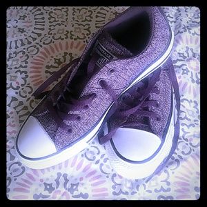 Heathered purple converse shoes